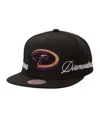 Mitchell & Ness Men's Black Arizona Diamondbacks Just Don X Mlb Lux Script Snapback Hat In Black