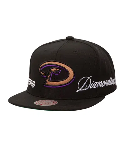Mitchell & Ness Men's Black Arizona Diamondbacks Just Don X Mlb Lux Script Snapback Hat
