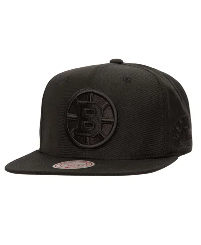 Mitchell & Ness Men's Black Boston Bruins Soul Strike Tonal Snapback Hat