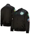 Mitchell & Ness Men's Black Boston Celtics Hardwood Classics Blackout Collection Satin Full-zip Jacket In Black