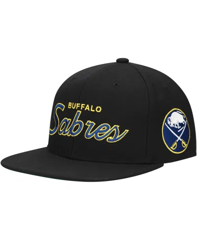 Mitchell & Ness Mitchell Ness Men's Black Buffalo Sabres Core Team Script 2.0 Snapback Hat