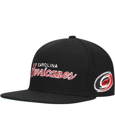 Mitchell & Ness Mitchell Ness Men's Black Carolina Hurricanes Core Team Script 2.0 Snapback Hat