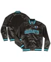 Mitchell & Ness Men's Black Charlotte Hornets Hardwood Classics Lightweight Satin Full-snap Jacket In Black