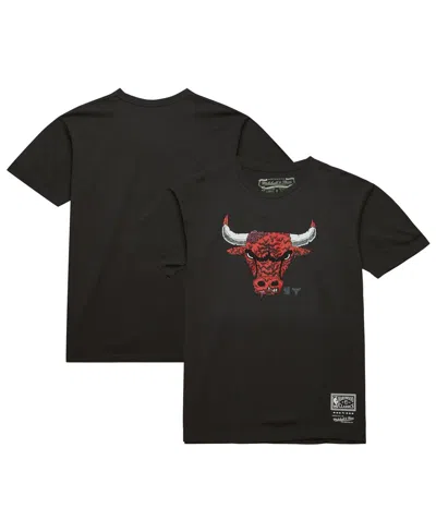 Mitchell & Ness Men's Black Chicago Bulls Hardwood Classics Deconstructed T-shirt