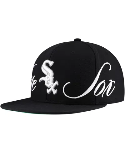 Mitchell & Ness Men's Black Chicago White Sox Just Don X Mlb Lux Script Snapback Hat