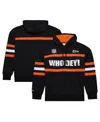 Mitchell & Ness Men's Black Cincinnati Bengals Vintage Logo Head Coach Fleece Pullover Hoodie In Black
