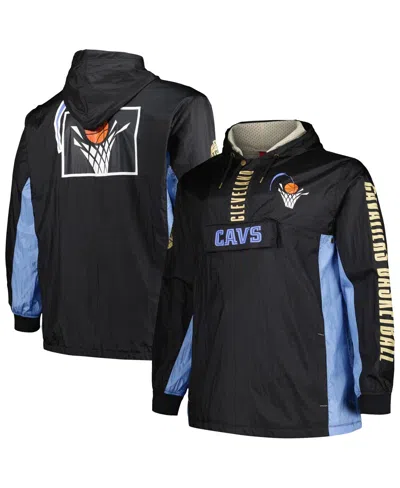 Mitchell & Ness Men's Black Cleveland Cavaliers Big Tall Hardwood Classics Team Og 2.0 Anorak Hoodie Quarter-zip Win