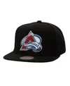 Mitchell & Ness Men's Black Colorado Avalanche Core Top Spot Snapback Hat In Black