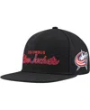 Mitchell & Ness Mitchell Ness Men's Black Columbus Blue Jackets Core Team Script 2.0 Snapback Hat In Black