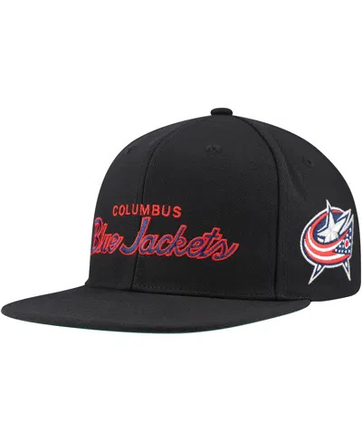 Mitchell & Ness Mitchell Ness Men's Black Columbus Blue Jackets Core Team Script 2.0 Snapback Hat