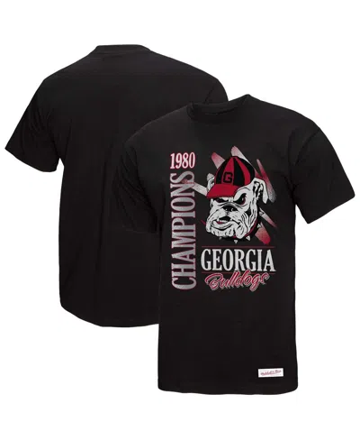 Mitchell & Ness Men's Black Georgia Bulldogs Retro Brush Mineral Wash T-shirt