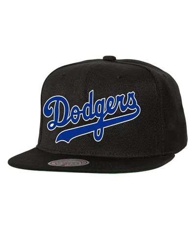 Mitchell & Ness Men's Black Los Angeles Dodgers Cooperstown Collection Basic Flip Snapback Hat