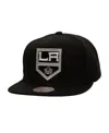 Mitchell & Ness Men's Black Los Angeles Kings Core Top Spot Snapback Hat In Black