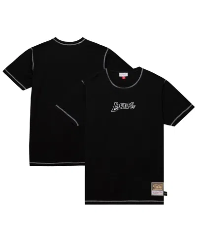 Mitchell & Ness Men's Black Los Angeles Lakers Hardwood Classics Contrast 2k Graphic T-shirt