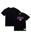 Mitchell & Ness Men's Black Los Angeles Lakers Hardwood Classics Felt Applique Slub T-shirt