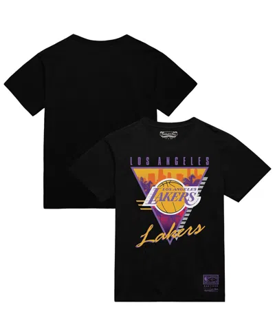 Mitchell & Ness Black Los Angeles Lakers Worldwide Collection Tri-logo T-shirt