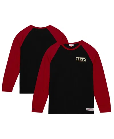 Mitchell & Ness Men's Black Maryland Terrapins Legendary Slub Raglan Long Sleeve T-shirt
