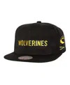 Mitchell & Ness Men's Black Michigan Wolverines Triple Play Snapback Hat In Black