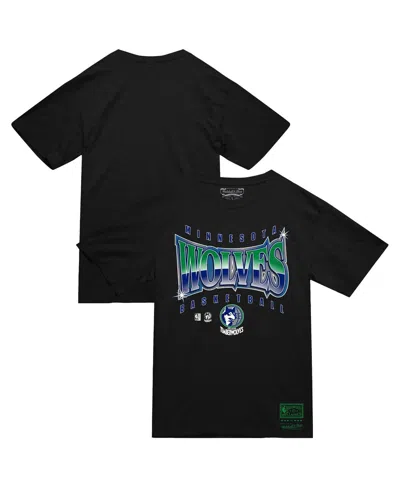 Mitchell & Ness Black Minnesota Timberwolves Worldwide Collection Glow Up T-shirt