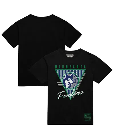 Mitchell & Ness Black Minnesota Timberwolves Worldwide Collection Tri-logo T-shirt