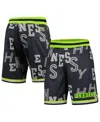 Mitchell & Ness Men's Black Nba X Hennessy Neon Concrete Game Day Shorts In Black
