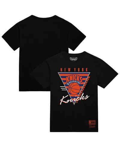 Mitchell & Ness Black New York Knicks Worldwide Collection Tri-logo T-shirt