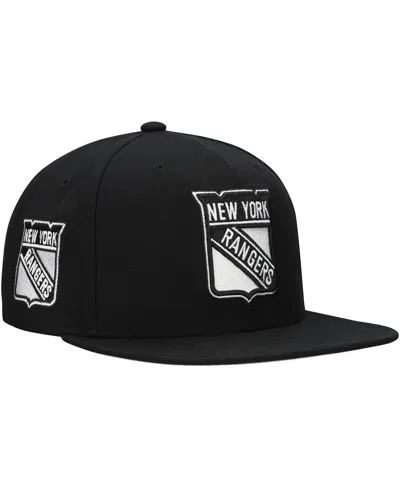 Mitchell & Ness Men's Black New York Rangers Team Snapback Hat