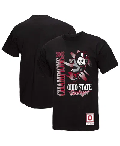 Mitchell & Ness Men's Black Ohio State Buckeyes Retro Brush Mineral Wash T-shirt