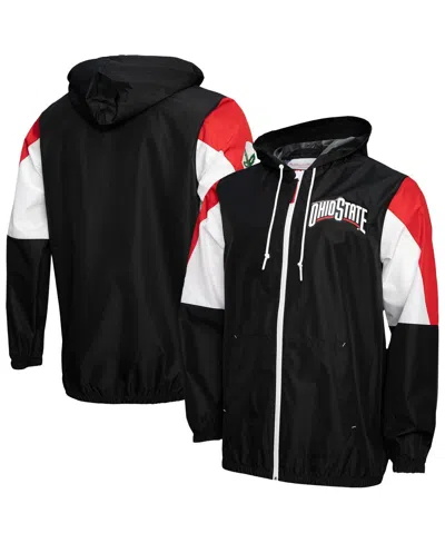 Mitchell & Ness Men's Black Ohio State Buckeyes Throw It Back Full-zip Windbreaker Jacket