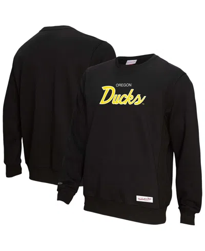 Mitchell & Ness Black Oregon Ducks Elite Script Pullover Sweatshirt