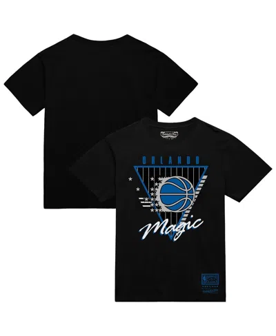 Mitchell & Ness Men's Black Orlando Magic Worldwide Collection Tri-logo T-shirt