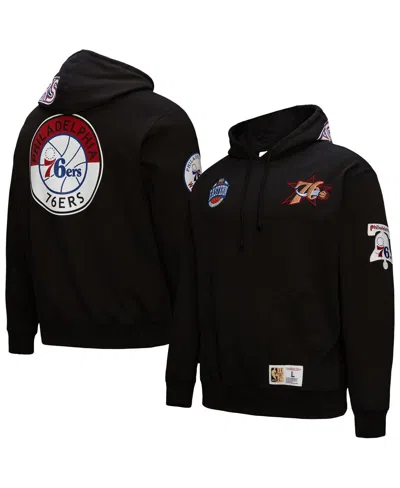 Mitchell & Ness Black Philadelphia 76ers Hardwood Classics Blackout Collection Pullover Hoodie