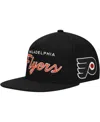 Mitchell & Ness Mitchell Ness Men's Black Philadelphia Flyers Core Team Script 2.0 Snapback Hat In Black