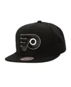 Mitchell & Ness Men's Black Philadelphia Flyers Team Snapback Hat In Black