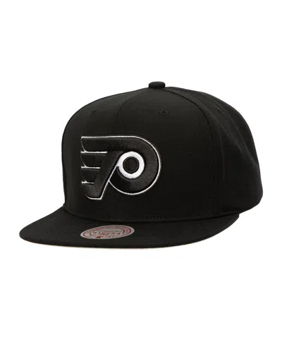 Mitchell & Ness Men's Black Philadelphia Flyers Team Snapback Hat In Blue