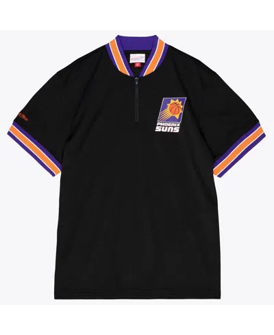 Mitchell & Ness Men's Black Phoenix Suns Mesh Quarter-zip Top