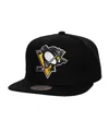 Mitchell & Ness Men's Black Pittsburgh Penguins Core Top Spot Snapback Hat In Black