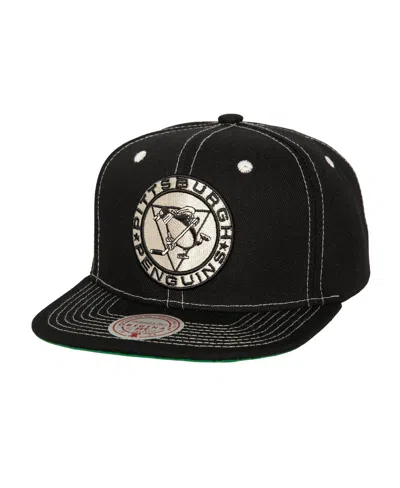 Mitchell & Ness Mitchell Ness Men's Black Pittsburgh Penguins Energy Contrast Natural Snapback Hat