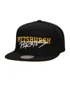 Mitchell & Ness Men's Black Pittsburgh Pirates Team Tagged Snapback Hat In Black