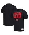 Mitchell & Ness Men's Black Portland Trail Blazers Hardwood Classics Legendary Slub T-shirt In Black