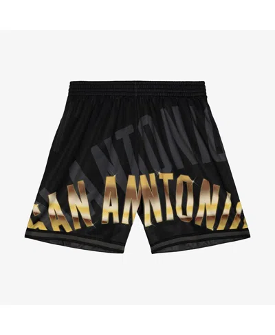 Mitchell & Ness Men's Black San Antonio Spurs Big Face 4.0 Fashion Shorts