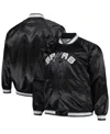 Mitchell & Ness Mitchell Ness Men's Black San Antonio Spurs Big Tall Hardwood Classics Wordmark Satin Raglan Full-zi In Black