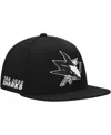 Mitchell & Ness Men's Black San Jose Sharks Team Snapback Hat In Black
