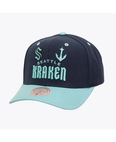 Mitchell & Ness Men's Black Seattle Kraken All In 2.0 Pro Crown Adjustable Hat