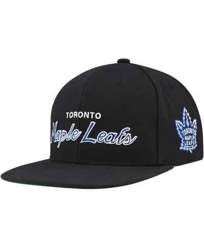 Mitchell & Ness Mitchell Ness Men's Black Toronto Maple Leafs Core Team Script 2.0 Snapback Hat