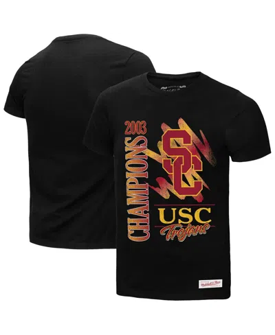 Mitchell & Ness Black Usc Trojans Retro Brush Mineral Wash T-shirt