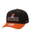 Mitchell & Ness Men's Black/orange Phoenix Suns Backside Script Two-tone Pro Crown Adjustable Hat In Black,orange