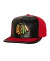 Mitchell & Ness Mitchell Ness Men's Black/red Chicago Blackhawks Day One Snapback Hat In Black Red