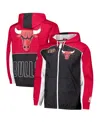 Mitchell & Ness Men's Black/red Chicago Bulls Hardwood Classics Big Shot Premium Full-zip Windbreaker Jacket In Black,red
