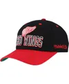 Mitchell & Ness Men's Black/red Detroit Red Wings Backside Script Two-tone Pro Crown Adjustable Hat In Black,red